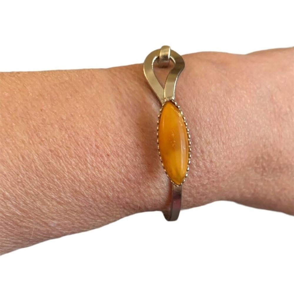 Baltic Amber Handcrafted Hook Bangle Bracelet - image 2